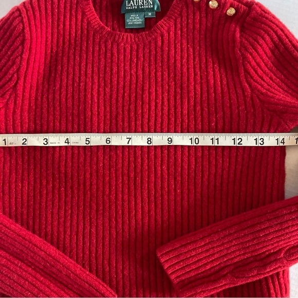 Lauren Ralph Lauren 100% Lambswool Sweater Size M - Picture 3 of 10